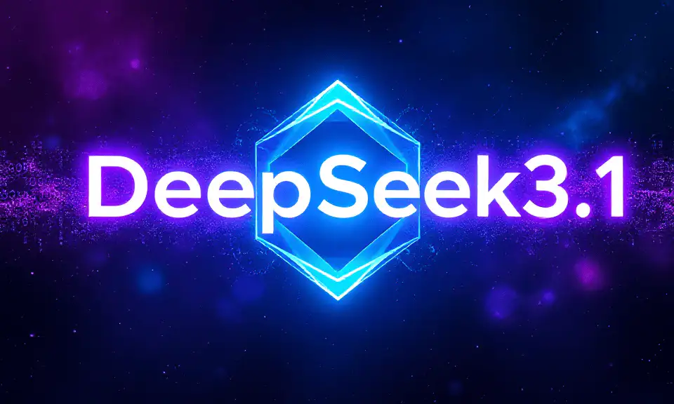 AIモデルのDeepSeek V3.1の発表、長文対応と対話記憶能力を強化した技術イラスト