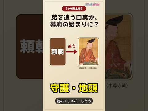 【1分日本史】弟を追う口実が、幕府の始まりに？｜守護・地頭 #日本史 #守護地頭 #歴史