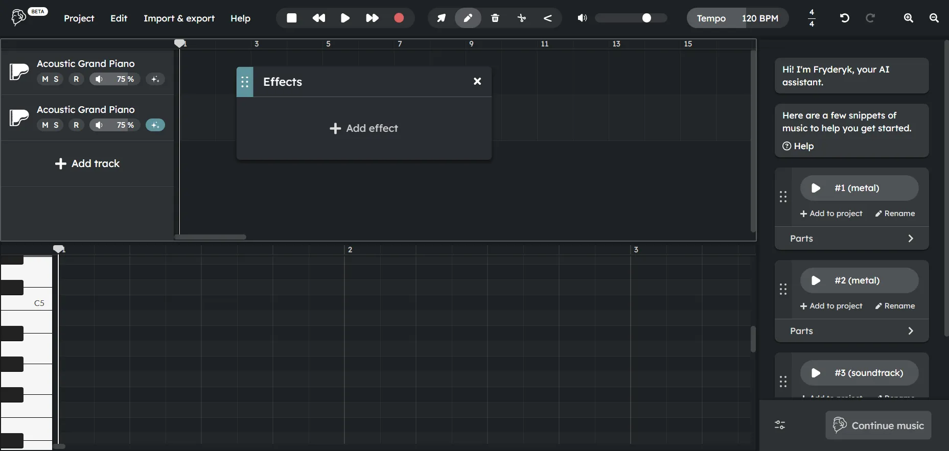 Fryderyk AI作曲支援機能