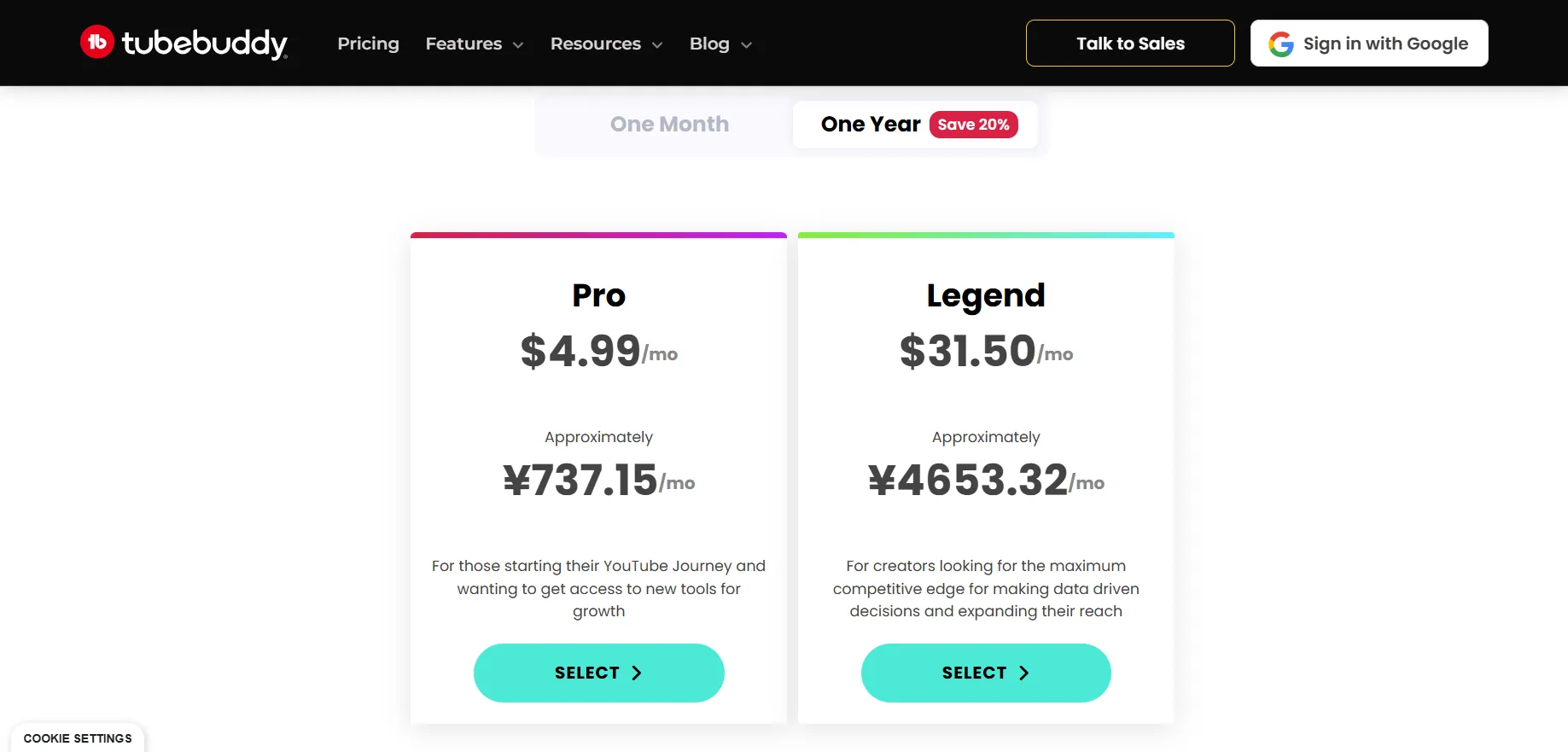 Pricing Comparison